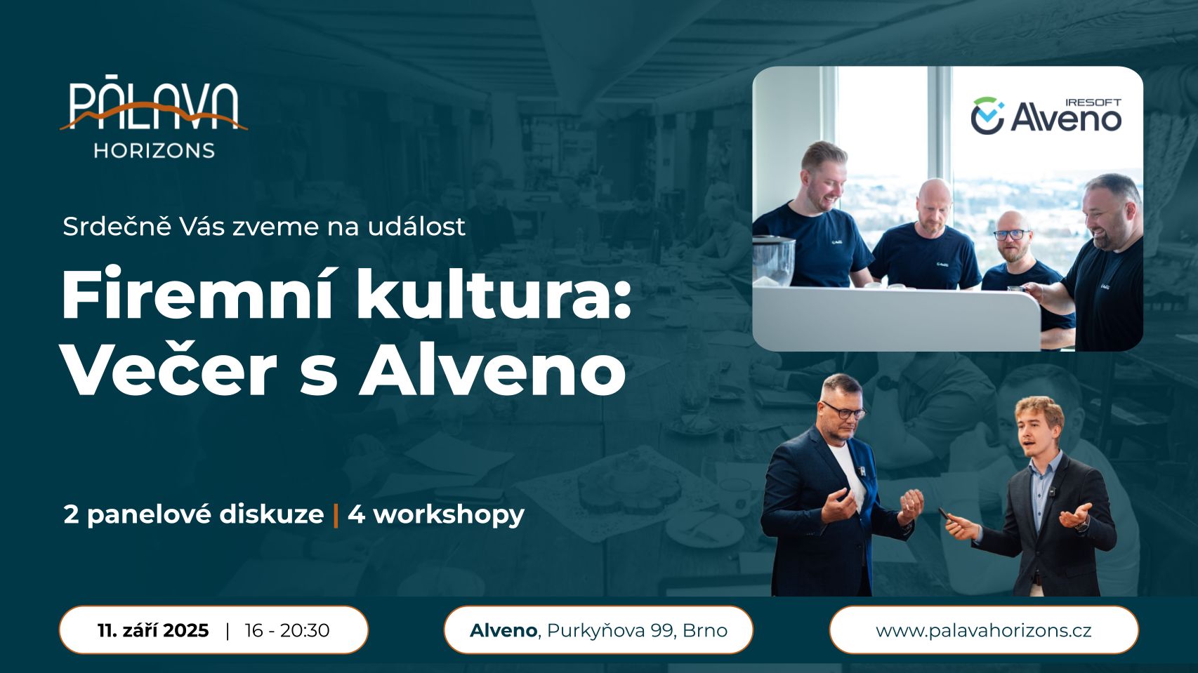 Pozvánka na akci Firemní kultura: Večer s Alveno